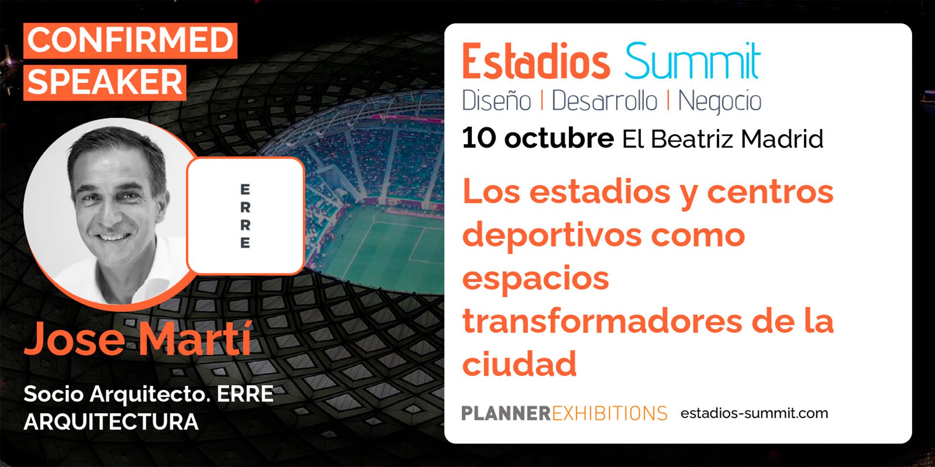 ERRE arquitectura participará en Estadios Summit 2024